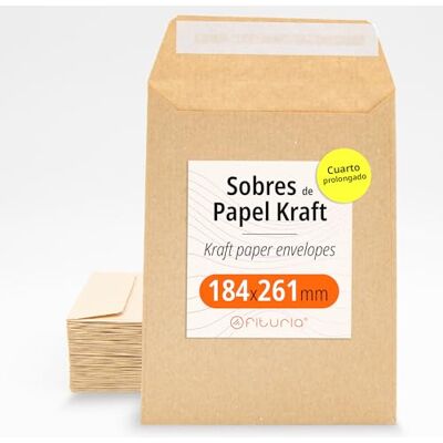 OFITURIA Sobres de Papel Kraft, Sobres para Documentos, Regalos, Invitaciones Boda y Envíos, Bolsas de Papel Resistentes, Versátiles para Todas las Ocasiones, Cuarto Prolongado (184x261, 2000 uds) OFITURIA Sobres de Papel Kraft, Sobres para Documentos, Regalos, Invitaciones Boda y Envíos, Bolsas de Papel Resistentes, Versátiles para Todas las Ocasiones, Cuarto Prolongado (184x261, 2000 uds)