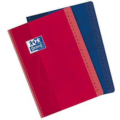 Oxford Pack de 10 índices alfabéticos cosidos y tapa blanda, A5+ Oxford Pack de 10 índices alfabéticos cosidos y tapa blanda, A5+