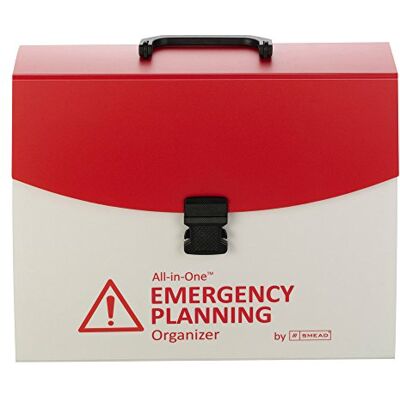 Smead Organizador de planificación de emergencia todo en uno, 13 bolsillos, tamaño carta, cierre de pestillo, poli blanco/rojo () Smead Organizador de planificación de emergencia todo en uno, 13 bolsillos, tamaño carta, cierre de pestillo, poli blanco/rojo ()