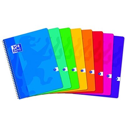 Oxford School Juego de 10 cuadernos de espiral (cuadrícula pequeña de 5 x 5, 100 páginas, 24 x 32), varios colores Oxford School Juego de 10 cuadernos de espiral (cuadrícula pequeña de 5 x 5, 100 páginas, 24 x 32), varios colores