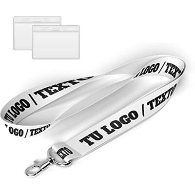 ZPUBLI+ Lanyard PERSONALIZADO con logotipo y texto. Con cierre de seguridad. Colgantes tarjetas identificación, colgante llaves, colgante acreditaciones. Impresión 2 caras. (1, Sin cierre) ZPUBLI+ Lanyard PERSONALIZADO con logotipo y texto. Con cierre de seguridad. Colgantes tarjetas identificación, colgante llaves, colgante acreditaciones. Impresión 2 caras. (1, Sin cierre)