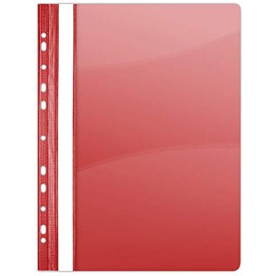 DONAU Carpeta de plástico perforada A4 roja transparente de plástico duradero PVC duro transparente cubierta de hoja carpeta de abrazadera para oficina y escuela Euro Perforación DONAU Carpeta de plástico perforada A4 roja transparente de plástico duradero PVC duro transparente cubierta de hoja carpeta de abrazadera para oficina y escuela Euro Perforación
