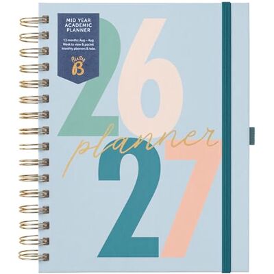 Busy B A5 Diary Mid-Year Academic Planner Aug '26 Aug '27 Blue Journal Week to View Academic Planner with Monthly Planners, Storage Pocket, Stickers, Space for Notes, Timetables & Goals Busy B A5 Diary Mid-Year Academic Planner Aug '26 Aug '27 Blue Journal Week to View Academic Planner with Monthly Planners, Storage Pocket, Stickers, Space for Notes, Timetables & Goals