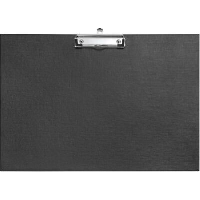 VELOFLEX Tablilla de escritura DIN A3 apaisada, portapapeles, portapapeles, PP laminado con estructura de lino, bucle para colgar, negro VELOFLEX Tablilla de escritura DIN A3 apaisada, portapapeles, portapapeles, PP laminado con estructura de lino, bucle para colgar, negro