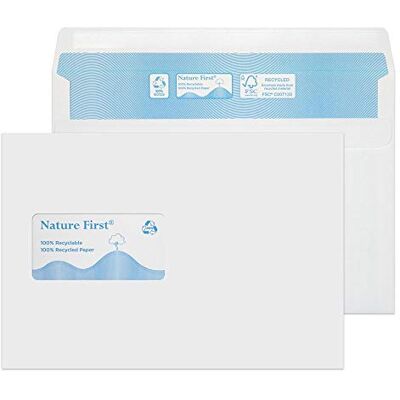 Blake Environmental sobres reciclados C5 (16.2 x 22.9cm) 500 unidades 90 g/m² certifcado FSC sobres autoadhesivos para envío con ventana biodegradables y ecológico modelo Blake Environmental sobres reciclados C5 (16.2 x 22.9cm) 500 unidades 90 g/m² certifcado FSC sobres autoadhesivos para envío con ventana biodegradables y ecológico modelo
