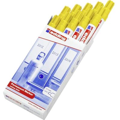 Edding 3000 marcador permanente amarillo 10 rotuladores punta redonda 1,5-3 mm indeleble de secado rápido resistente al agua y a los borrones universal Edding 3000 marcador permanente amarillo 10 rotuladores punta redonda 1,5-3 mm indeleble de secado rápido resistente al agua y a los borrones universal