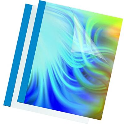 Fellowes Prestige 100 cubiertas para encuadernación térmica, 3 mm, transparente y azul Fellowes Prestige 100 cubiertas para encuadernación térmica, 3 mm, transparente y azul