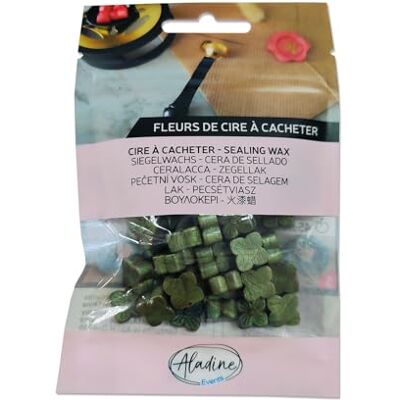 Aladine 72649 – 60 perlas de cera para ocultar – verde caqui nacarado – para crear sello de cera – flores de cera – hacer parte de boda, nacimiento, letras, correos, menús y regalos – 72649 Aladine 72649 – 60 perlas de cera para ocultar – verde caqui nacarado – para crear sello de cera – flores de cera – hacer parte de boda, nacimiento, letras, correos, menús y regalos – 72649