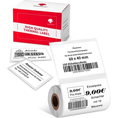 Phomemo Papel De Etiquetas Térmico Para Impresora De Etiquetas M220 M250 M221 M421, Etiquetas Autoadhesivas Multifuncionales Para Oficina, Almacén, Etiquetas De Dirección, 60x40mm, 180 Etiquetas/Rollo Phomemo Papel De Etiquetas Térmico Para Impresora De Etiquetas M220 M250 M221 M421, Etiquetas Autoadhesivas Multifuncionales Para Oficina, Almacén, Etiquetas De Dirección, 60x40mm, 180 Etiquetas/Rollo