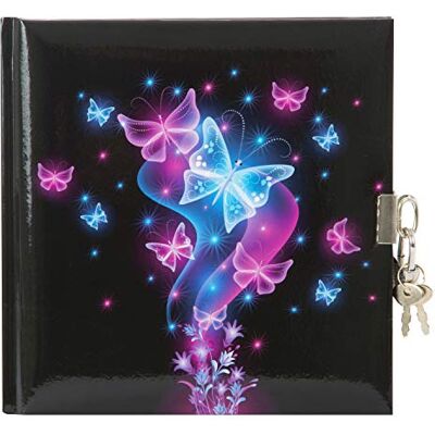 Goldbuch Diario mariposa 96 páginas blancas con cerradura, negro/rosa/azul 44577 Goldbuch Diario mariposa 96 páginas blancas con cerradura, negro/rosa/azul 44577