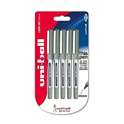 Uni-Ball UB-157 Bolígrafo de tinta líquida (5 unidades, 0.7 mm), color negro Uni-Ball UB-157 Bolígrafo de tinta líquida (5 unidades, 0.7 mm), color negro