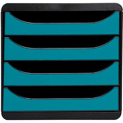 Exacompta Ref. BIG-BOX Skandi Caja de 4 cajones para documento A4+ Dimensiones externas. Profundidad: 34,7 x ancho 27,8 x altura 26,7 cm, azul Pacífico Exacompta Ref. BIG-BOX Skandi Caja de 4 cajones para documento A4+ Dimensiones externas. Profundidad: 34,7 x ancho 27,8 x altura 26,7 cm, azul Pacífico
