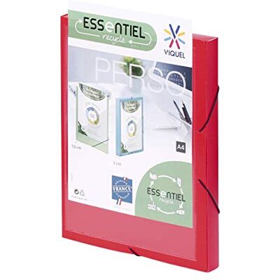 Viquel – Carpeta personalizable A4, lomo 3 cm, con cierre elástico, color rojo Viquel – Carpeta personalizable A4, lomo 3 cm, con cierre elástico, color rojo