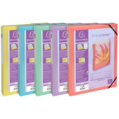 Exacompta 5 cajas de archivo Kreacover Pastel A4 PP lomo 4 cm Exacompta 5 cajas de archivo Kreacover Pastel A4 PP lomo 4 cm