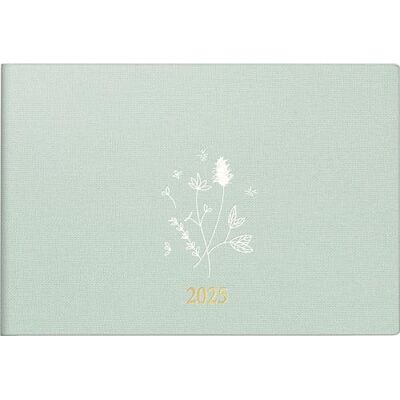 rido/idé Agenda de bolsillo, modelo Septimus (2025) "Wild Flowers", 2 páginas = 1 semana, A6 horizontal, 128 páginas, cubierta de lino, flexible, color verde menta rido/idé Agenda de bolsillo, modelo Septimus (2025) "Wild Flowers", 2 páginas = 1 semana, A6 horizontal, 128 páginas, cubierta de lino, flexible, color verde menta