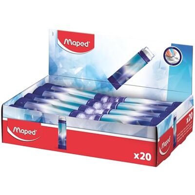 Maped Arctic Expositor de Mostrador con 20 Porta-gomas Retráctiles, Sistema Giratorio de Precisión con Goma Blanca Sin PVC, Acabado Metalizado, Pack de 20 Unidades Listo para Vender Maped Arctic Expositor de Mostrador con 20 Porta-gomas Retráctiles, Sistema Giratorio de Precisión con Goma Blanca Sin PVC, Acabado Metalizado, Pack de 20 Unidades Listo para Vender