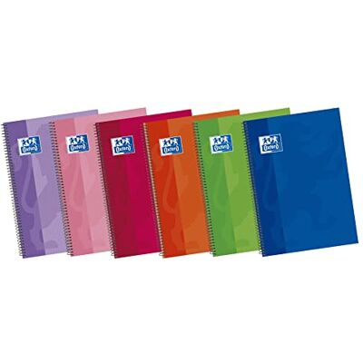 Oxford Classic Pack de 5 cuadernos espiral con tapa de plástico, Fº Oxford Classic Pack de 5 cuadernos espiral con tapa de plástico, Fº