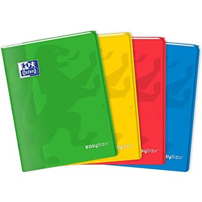 Oxford – Lote de 4 cuadernos Easybook 24 x 32 cm – Manta polipro grandes azulejos Seyès 96 páginas, 90 g, colores surtidos, 24 x 32 cm Oxford – Lote de 4 cuadernos Easybook 24 x 32 cm – Manta polipro grandes azulejos Seyès 96 páginas, 90 g, colores surtidos, 24 x 32 cm