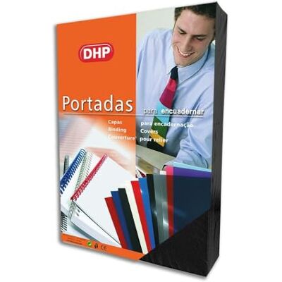 DHP Pack de 50 Tapas de Encuadernar Cartón Gofrado Nº8, Formato A4, 1.000 Gramos, Negro DHP Pack de 50 Tapas de Encuadernar Cartón Gofrado Nº8, Formato A4, 1.000 Gramos, Negro