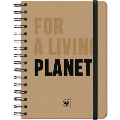 DOHE Cuaderno A5 Interior Liso Blanco, 15x21 cm, Cierre Espiral Doble y Goma, Tapa Dura Cartón Kraft, 96 Hojas, Libreta Mediana Profesional para Notas y Dibujo WWF For a Living Planet DOHE Cuaderno A5 Interior Liso Blanco, 15x21 cm, Cierre Espiral Doble y Goma, Tapa Dura Cartón Kraft, 96 Hojas, Libreta Mediana Profesional para Notas y Dibujo WWF For a Living Planet