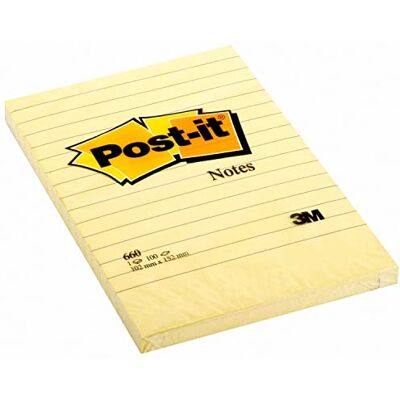 Post-It 660 -Pack de 6 blocs de notas, 102 x 52mm, color amarillo Post-It 660 -Pack de 6 blocs de notas, 102 x 52mm, color amarillo