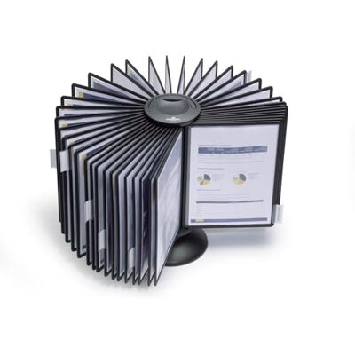Durable Soporte de exhibición Sherpa Display System carrusel 40, con 40 paneles de exhibición negros A4, negro Durable Soporte de exhibición Sherpa Display System carrusel 40, con 40 paneles de exhibición negros A4, negro