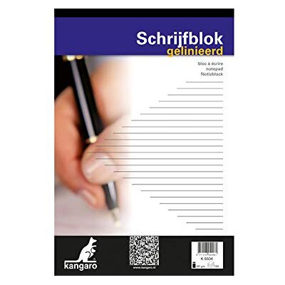 Kangaro Bloc de notas A4 rayado, 60 grs, 100 hojas, 5 unidades Kangaro Bloc de notas A4 rayado, 60 grs, 100 hojas, 5 unidades
