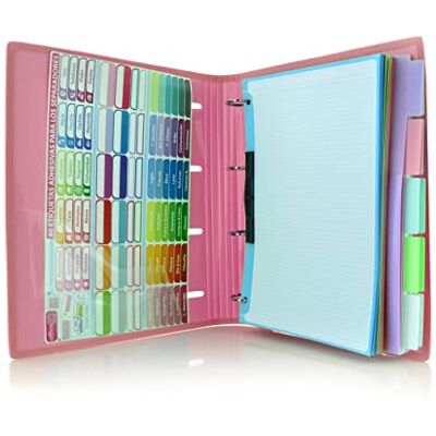 office box Carpeta & Block A4 Blush Pastel Carpeta de 4 Anillas con bordes reforzados y Cierre de Gomas Incluye 100 hojas con 10 Separadores Dobles mas 80 Indicadores adhesivos by office box Carpeta & Block A4 Blush Pastel Carpeta de 4 Anillas con bordes reforzados y Cierre de Gomas Incluye 100 hojas con 10 Separadores Dobles mas 80 Indicadores adhesivos by