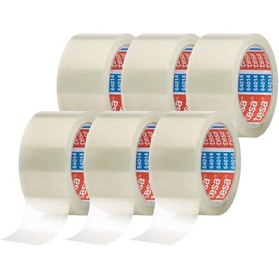 tesa 64014 Cinta de embalaje PP Transparente 6 rollos 66 m x 50 mm Cinta de embalaje para paquetes ligeros Resiste los rayos UV, la temperatura y el envejecimiento tesa 64014 Cinta de embalaje PP Transparente 6 rollos 66 m x 50 mm Cinta de embalaje para paquetes ligeros Resiste los rayos UV, la temperatura y el envejecimiento
