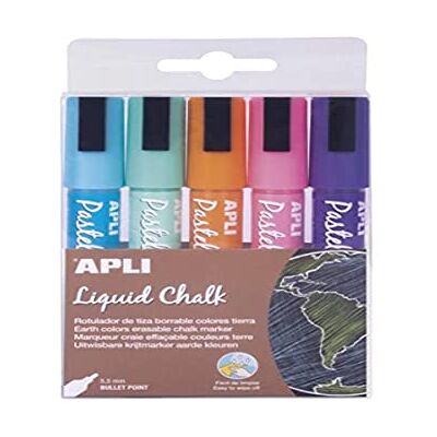 APLI 14735 Liquid Chalk Punta Redonda 5 Colores Tierra APLI 14735 Liquid Chalk Punta Redonda 5 Colores Tierra