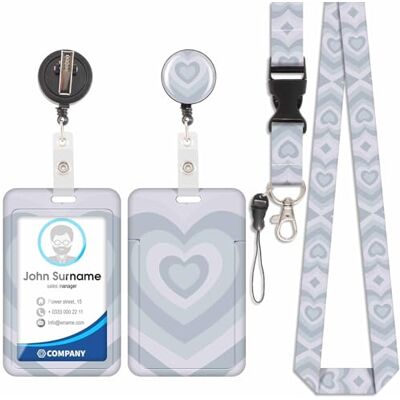 Viojrlly Portatarjetas con cordón para la gargantilla con titular de la tarjeta, titular de tarjetas con bobinas de insignias retráctiles, desmontable Lanyard, Swivel Lobster Clasp, para puerta de insignias de Viojrlly Portatarjetas con cordón para la gargantilla con titular de la tarjeta, titular de tarjetas con bobinas de insignias retráctiles, desmontable Lanyard, Swivel Lobster Clasp, para puerta de insignias de