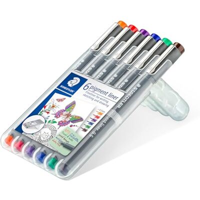 STAEDTLER 30805-SSB6 Rotuladores de 0.5 mm, Multicolor, Paquete de 6 STAEDTLER 30805-SSB6 Rotuladores de 0.5 mm, Multicolor, Paquete de 6