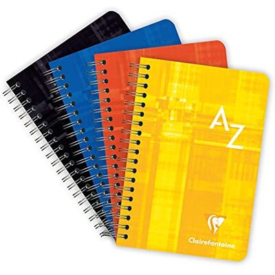 Clairefontaine Libretas con encuadernación de alambre, 9,5 x 14 cm, cuadradas, 90 g, 90 hojas, varios colores, paquete de 5 Clairefontaine Libretas con encuadernación de alambre, 9,5 x 14 cm, cuadradas, 90 g, 90 hojas, varios colores, paquete de 5