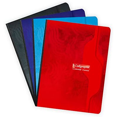 Clairefontaine Calligraphe Cuaderno de folleto, lomo barnizado (una marca de , 17 x 22 cm, 288 páginas, papel blanco 70 g, tapa para tarjeta reciclada, color aleatorio Clairefontaine Calligraphe Cuaderno de folleto, lomo barnizado (una marca de , 17 x 22 cm, 288 páginas, papel blanco 70 g, tapa para tarjeta reciclada, color aleatorio