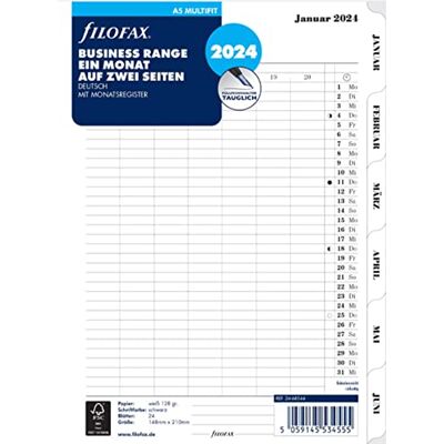 Filofax 24-68544 Agenda 2024, A5, 1 mes y 2 páginas, 24-68544 Filofax 24-68544 Agenda 2024, A5, 1 mes y 2 páginas, 24-68544