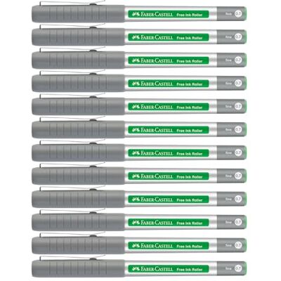 Faber-Castell Rotulador de tinta Free Ink verde hierba, 12 rotuladores de 0,4 mm, rotulador de tinta indeleble Faber-Castell Rotulador de tinta Free Ink verde hierba, 12 rotuladores de 0,4 mm, rotulador de tinta indeleble