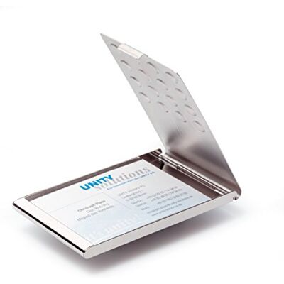 Durable Dispensador de tarjetas de visita Caja de tarjetas de visita Cromada, 1 pieza, plata Durable Dispensador de tarjetas de visita Caja de tarjetas de visita Cromada, 1 pieza, plata