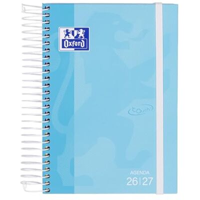 Oxford Touch, Agenda 2026 2027, Día por Página, Tapa Extradura, A5 (15x21 cm), Español, Color Azul Pastel Oxford Touch, Agenda 2026 2027, Día por Página, Tapa Extradura, A5 (15x21 cm), Español, Color Azul Pastel