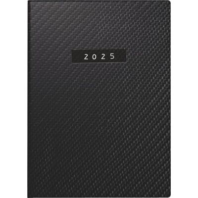 rido/idé Agenda de bolsillo modelo perfect/Technik I (2025) "Carbon", 2 páginas = 1 semana, A6, 208 páginas, tapa de piel sintética, flexible, color negro rido/idé Agenda de bolsillo modelo perfect/Technik I (2025) "Carbon", 2 páginas = 1 semana, A6, 208 páginas, tapa de piel sintética, flexible, color negro