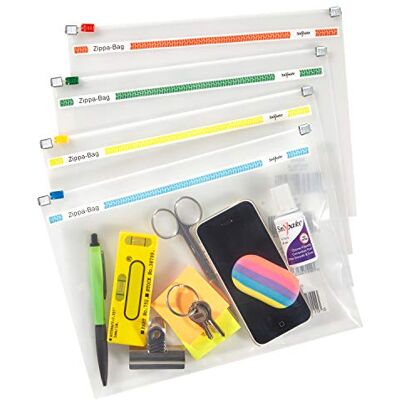 Snopake Zippa Bag Paquete de 25 sobres de plástico (250 x 180 mm), sortidos Snopake Zippa Bag Paquete de 25 sobres de plástico (250 x 180 mm), sortidos