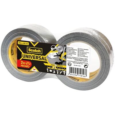 Scotch Cinta adhesiva universal 2904, 48 mm x 25 m, 2 rollos/paquete, 18 rollos/caja Scotch Cinta adhesiva universal 2904, 48 mm x 25 m, 2 rollos/paquete, 18 rollos/caja