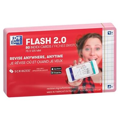 Oxford Flash 2.0-80 enchufes Bristol Flash Cards 7,5 x 12,5 cm pequeños azulejos marco rosa Oxford Flash 2.0-80 enchufes Bristol Flash Cards 7,5 x 12,5 cm pequeños azulejos marco rosa