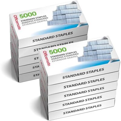 OFFICEMATE Grapas estándar, 10 cajas de grapas de uso general () OFFICEMATE Grapas estándar, 10 cajas de grapas de uso general ()