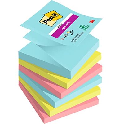 Post-It Z-Notas Super Sticky, Colección Cosmic Color, Paquete de 6 Blocs de Notas, 90 Hojas por Bloc, 76 mm x 76 mm, Turquesa, Verde, Rosa Notas Extra Adhesivas para Listas de Tareas y Recordatorios Post-It Z-Notas Super Sticky, Colección Cosmic Color, Paquete de 6 Blocs de Notas, 90 Hojas por Bloc, 76 mm x 76 mm, Turquesa, Verde, Rosa Notas Extra Adhesivas para Listas de Tareas y Recordatorios