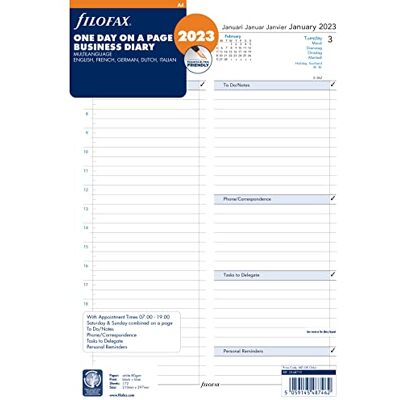Filofax Agenda A4 Día por Página 5 Citas de idiomas 2023 Filofax Agenda A4 Día por Página 5 Citas de idiomas 2023