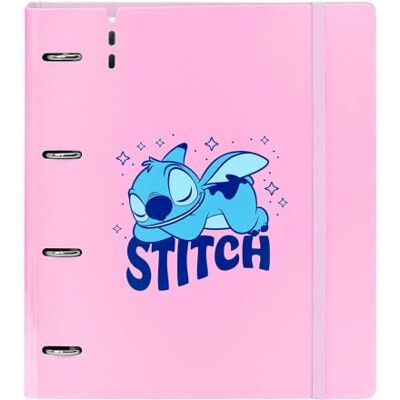Safta Archivador A4 Stitch Ohana, Carpeta Archivador Escolar 4 Anillas Redondas 35 mm, Tapas PP Foam Rosa, Recambio 100 Hojas Cuadrícula 5x5 90 g/m², Medidas 27x4x32 cm Safta Archivador A4 Stitch Ohana, Carpeta Archivador Escolar 4 Anillas Redondas 35 mm, Tapas PP Foam Rosa, Recambio 100 Hojas Cuadrícula 5x5 90 g/m², Medidas 27x4x32 cm