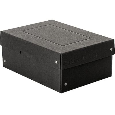 FALKEN PureBox Black Made in Germany, 100 mm de alto, DIN A5. Caja de almacenamiento con tapa de cartón reciclado, Ángel azul, vegano, caja de regalo, caja de transporte, caja multiusos FALKEN PureBox Black Made in Germany, 100 mm de alto, DIN A5. Caja de almacenamiento con tapa de cartón reciclado, Ángel azul, vegano, caja de regalo, caja de transporte, caja multiusos