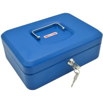 Reskal Caja de monedas de metal 9 x 25 x 18 cm azul Reskal Caja de monedas de metal 9 x 25 x 18 cm azul