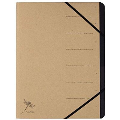Pagna Carpeta organizadora Pur, 7 compartimentos, goma negra en las esquinas, cartón reciclado con impresión discreta Pagna Carpeta organizadora Pur, 7 compartimentos, goma negra en las esquinas, cartón reciclado con impresión discreta
