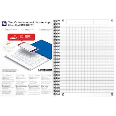 Oxford Essentials Lote de 5 cuadernos de espiral, cuadros grandes, 180 páginas, tamaño A5, surtido: colores aleatorios Oxford Essentials Lote de 5 cuadernos de espiral, cuadros grandes, 180 páginas, tamaño A5, surtido: colores aleatorios